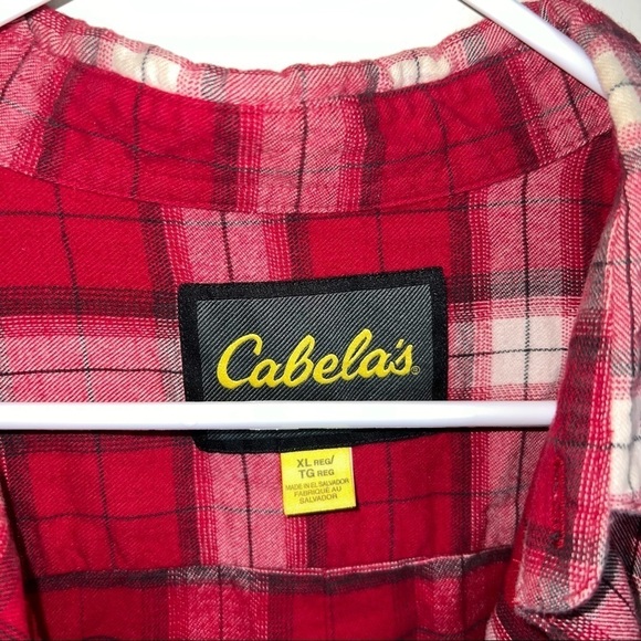 Cabela’s Men’s Red Plaid Cotton Button Down Flannel Size XL - Picture 7 of 7